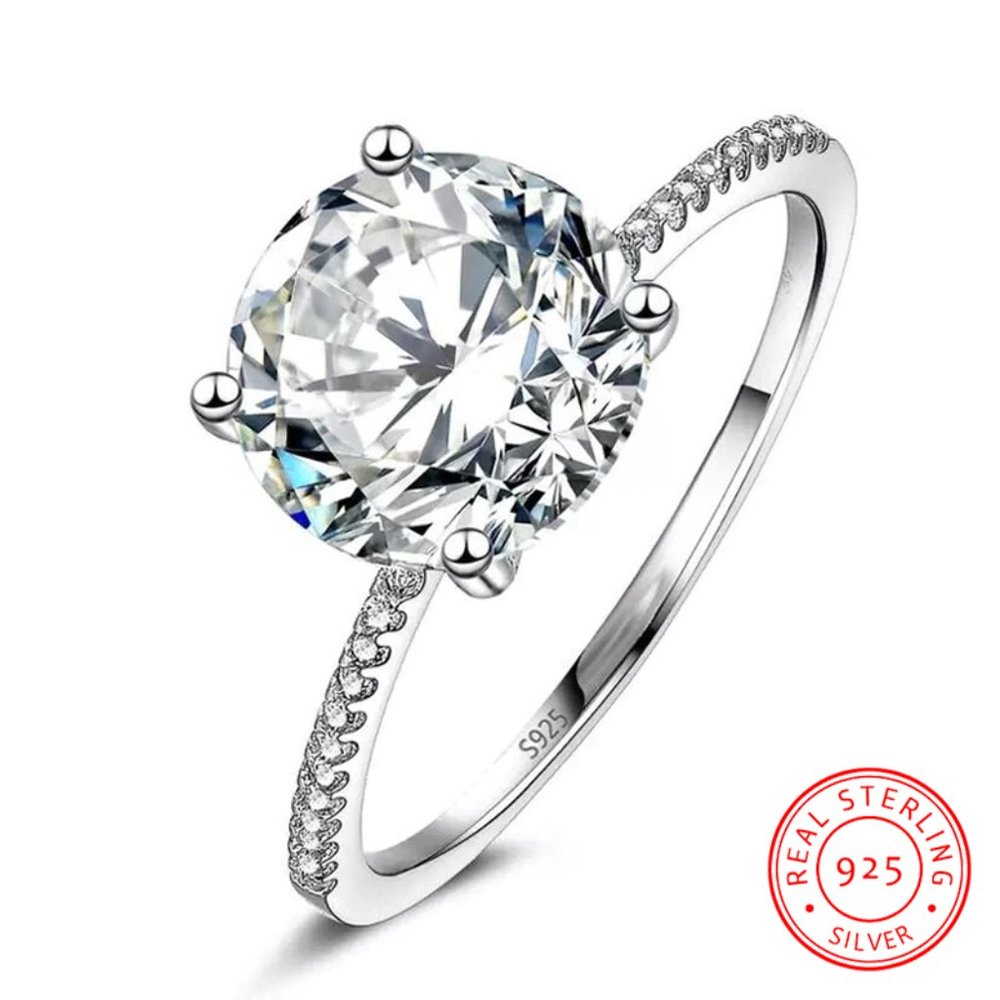 Luxury‎ Sterling Silver Engagement Ring 3CT